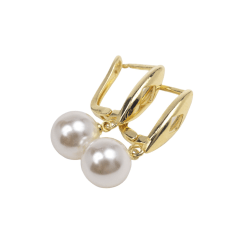 AROS BAÑO DE ORO BROCHE OMEGA PERLA