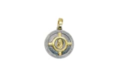 COLGANTE CIRCULAR PELTRE VIRGEN NIÑA DISEÑO