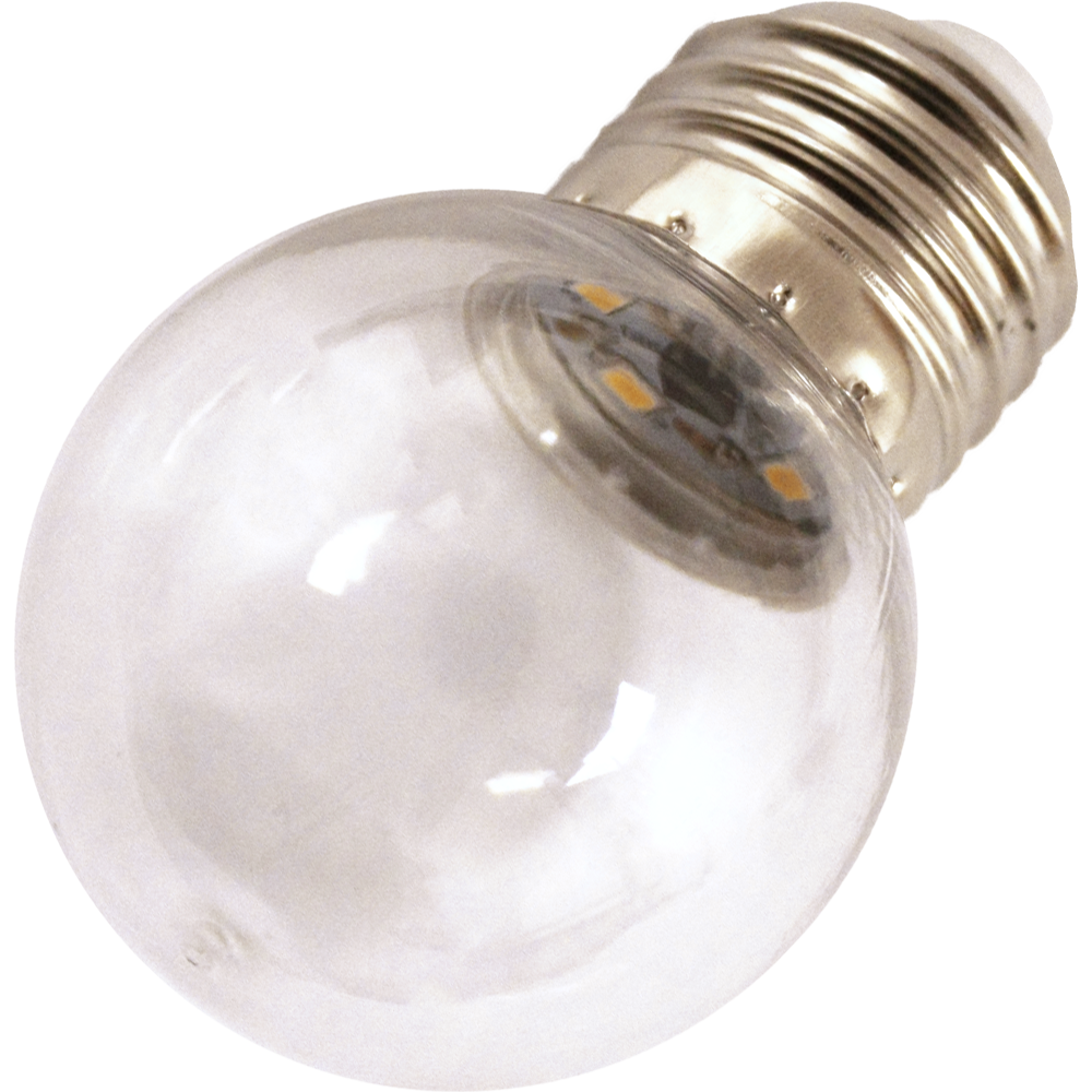 Ampolleta Decorativa SMD tipo Bola Transparente E27 220V 1,5W 3000K