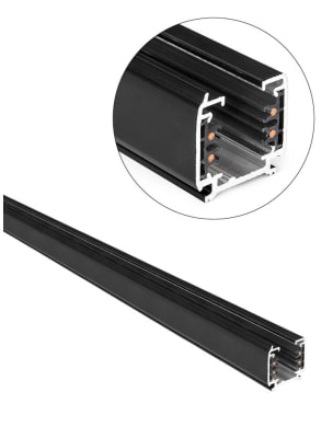 Riel Energizado Trifásico 220V 3mt Negro Uso Profesional