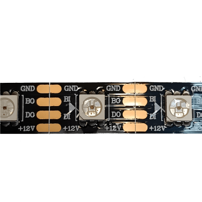 Cinta 12V 5050 Digital IC1934 4pin IP20 60Led/m RGB 5mt Fondo Negro G6A