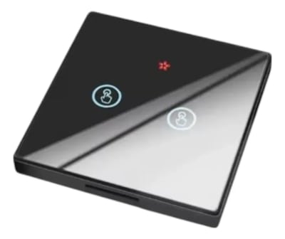 Interruptor Inalámbrico 433Mhz Negro 2 Botón + 2 Receptor B3B1