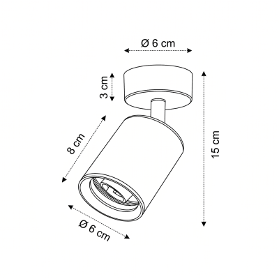 Foco Porta Ampolleta GU10 Sobrepuesto Dirigible Blanco