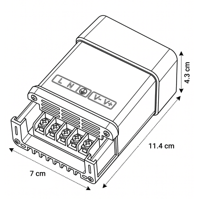 Fuente de Poder 12V 5A 60W IP44 lluvia