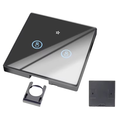 Interruptor Inalámbrico 433Mhz Negro 2 Botón + 2 Receptor B3B