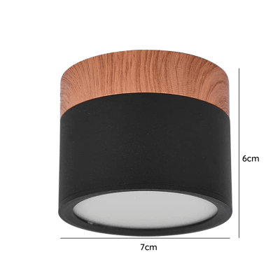 Panel Decorativo Sobrepuesto Negro Madera 6W 6000K Luz Fría