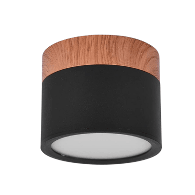 Panel Decorativo Sobrepuesto Negro Madera 6W 6000K Luz Fría