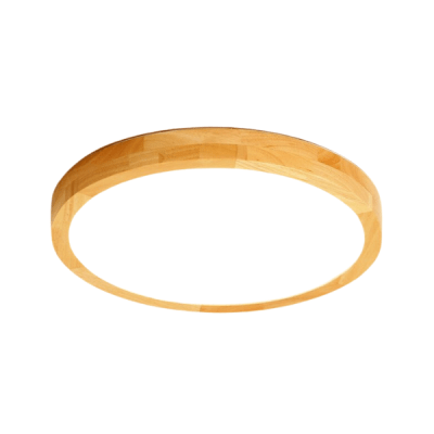 Lampara Led Moderna Redonda Sobrepuesta 36w 400mm Madera Clara Tannistha