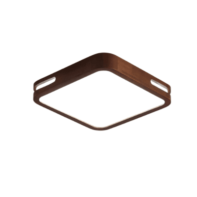 Lámpara Led Moderna Cuadrada Sobrepuesta 36w 400mm Madera Oscura Modelo Urvi