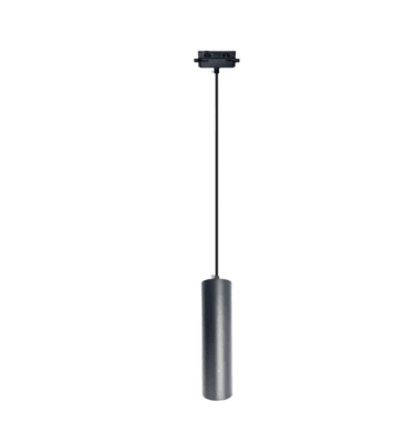 Lámpara Cilindro Colgante para Riel 1F Negro GU10