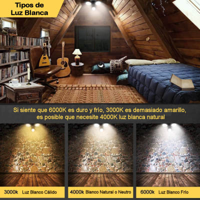Foco Riel Monofásico 30W Cob 3000K Luz Cálida Negro