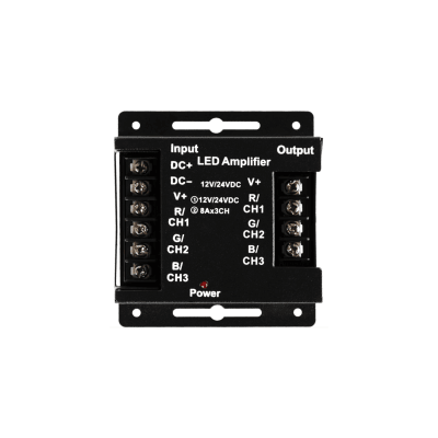 Amplificador RGB HS Compact 12-24V 3x120W Metal Negro (kn)