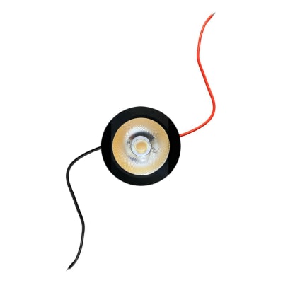 Foco Spot Mini 3W 3000K Luz Cálida Negro Sobrepuesto Redondo (wd)
