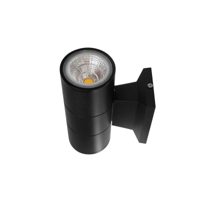 Apliqué Muro Led 2x5W Luz Cálida Exterior IP54 Negro