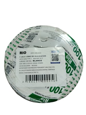Cable Eva 1,5mm Blanco 100 Metros 450/750V 70°C SEC1