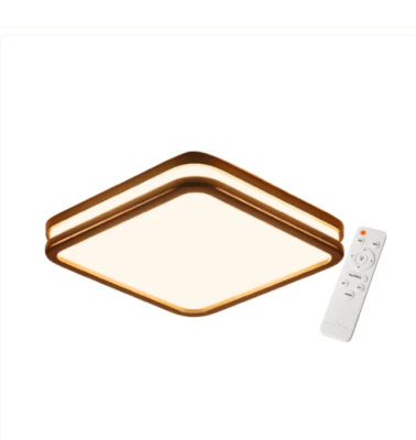 Lámpara CCT Cuadrada 36W 300mm Caoba Control Remoto1