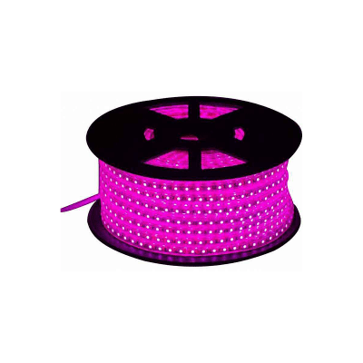 Cinta Led 220V Delgada Rosado 120Led/m 2835 IP68 Exterior 100mt Magenta