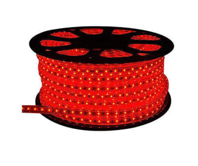 Cinta Led 220V Delgada Rojo 120Led/m 2835 IP68 Exterior 100mt