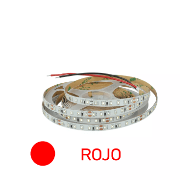 Cinta Led 12V 4040 7W/m IP20 60Led/m Rojo 5mt