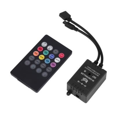 Control Remoto IR Cinta Led RGB Sensor Musical Negro DC12V1