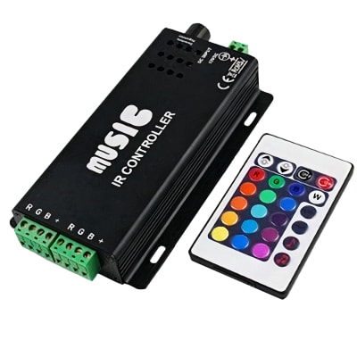 Control Remoto RF RGB C/Sensor Music Aluminio Negro 12/24V1