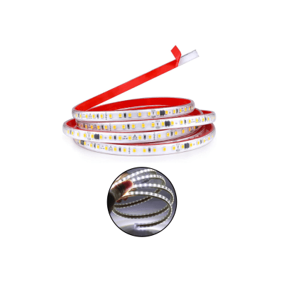 Cinta Led 220V New Gen 6000K Luz Fría corte 10cm c/adhesivo IP65 100mt (kn)