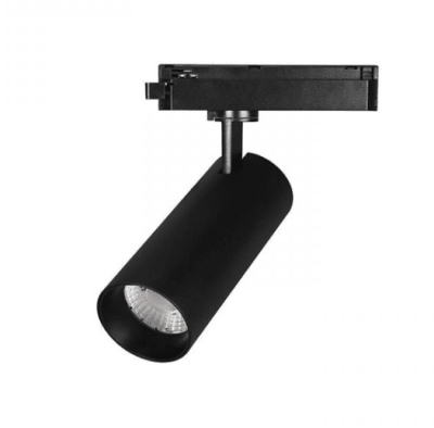 Foco Riel Monofásico 18W 3000K Luz Cálida Negro (wt)1