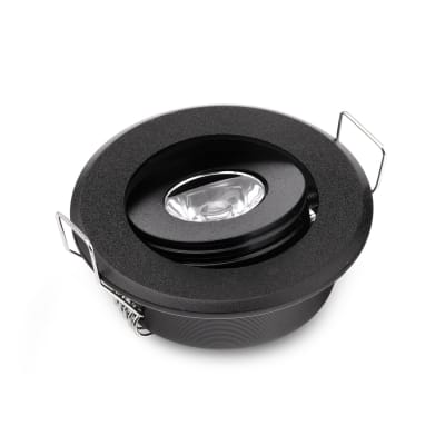 Foco Spot Mini 1W 3000K Luz Cálida Negro Embutido Basculante