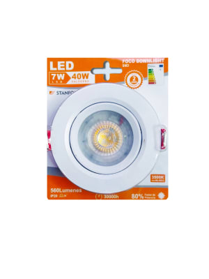 Foco DownLight Basculante 7W 3500K Luz Cálida1
