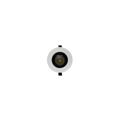 Foco Spot Mini 3W 3000K Luz Cálida Blanco Fondo Negro  Embutido Redondo (wd)
