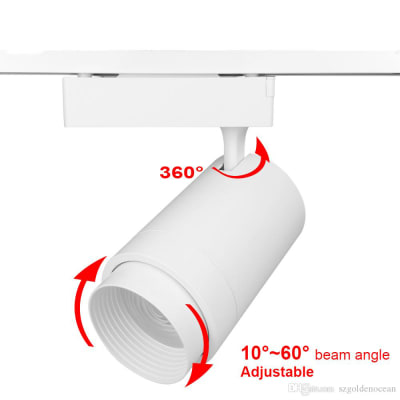 Foco Riel Monofásico 30W 3500K Luz Cálida Blanco Ángulo Regulable