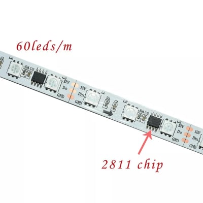 Cinta Led 24V 5050 Digital ws2811 IP20 60Led/m RGB 5mt