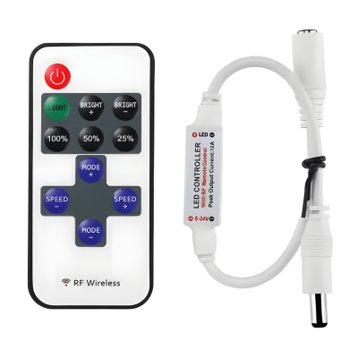 Control Remoto RF Cinta Led 5-24V 12A 1 Color Mini Plug