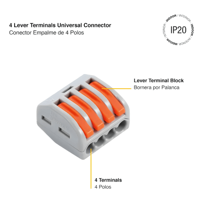 Conector Rápido Wago 4 Puente 32A