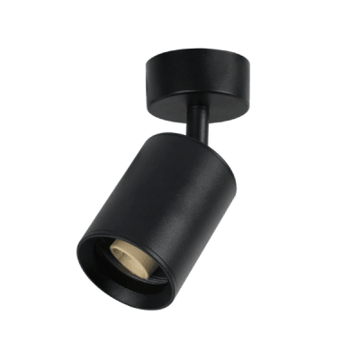 Foco Porta GU10 Simple Negro Sobrepuesto Led Modelo Altair I1
