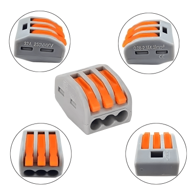 Conector Rápido Wago 3 Puente 32A