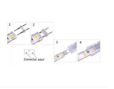 Adaptador para Cinta Led 220V de 1 Color Pin 8mm