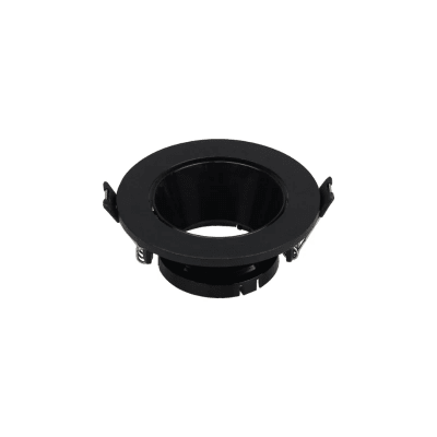Base Foco GU10 Negro Redondo Embutir Retraído