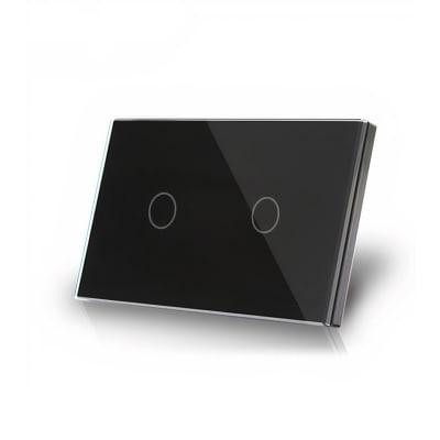 Interruptor Wifi Touch Negro 2 Botones (sin Neutro)