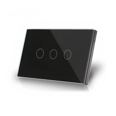 Interruptor Wifi Touch Negro 3 Botones (con Neutro)