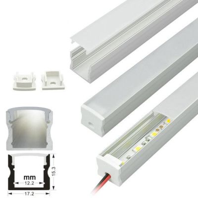 Perfil Aluminio Difusor 1202 3mt Alto Sobreponer