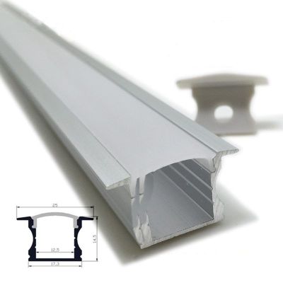 Perfil Aluminio Difusor 1201 3mt Alto Empotrable