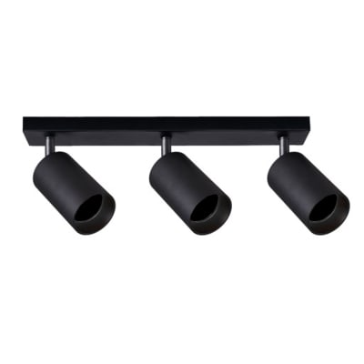 Aplique Porta Ampolleta GU10 de 3 Focos Negro (wt)