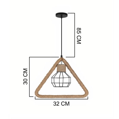 Remate -50%: Lampara Colgante Triangulo Base Soga E27