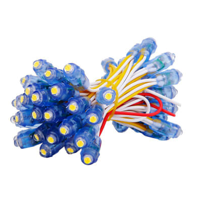 Led Pixel Amarillo 12mm 12V IP67 5mt racimo 50pcs
