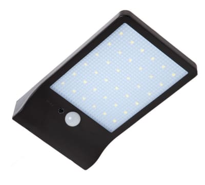 Aplique Solar 2.5w 6500k Negro con sensor IP651