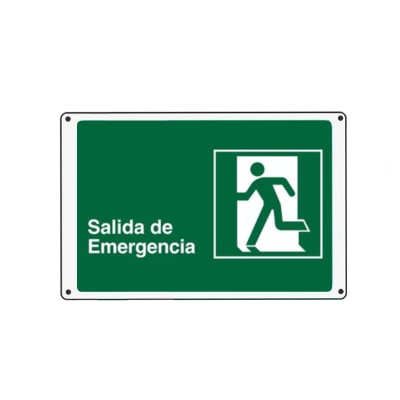 Cartel Salida de Emergencia 30x20 Vinilo