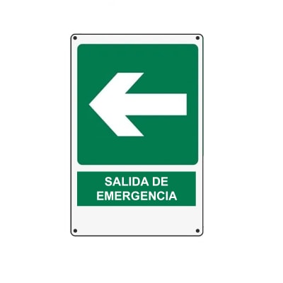 Cartel Salida de Emergencia Izquierda 20x30 Vinilo P1D1