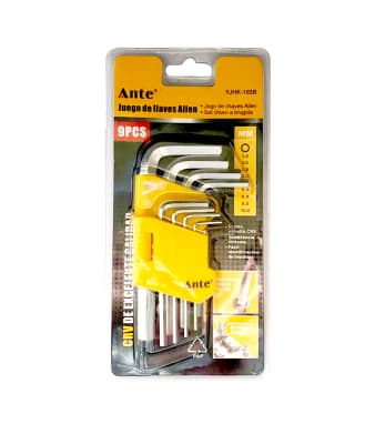 Juego de Llaves Allen Hexagonales 9 piezas 1.5mm a 10mm