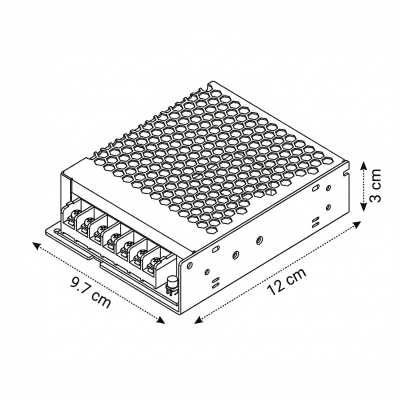 Fuente de Poder Mean Well 12V 8,5A 100W IP20 LRS-100-12